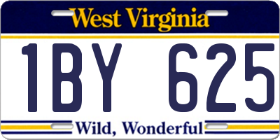 WV license plate 1BY625