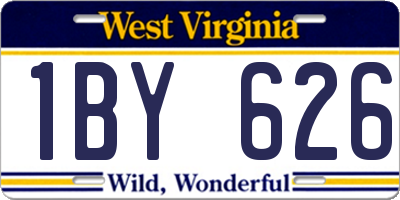 WV license plate 1BY626
