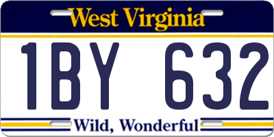 WV license plate 1BY632