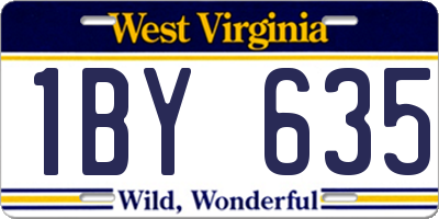 WV license plate 1BY635