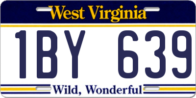 WV license plate 1BY639