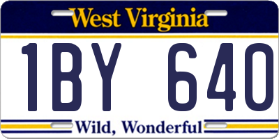 WV license plate 1BY640