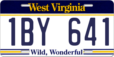 WV license plate 1BY641