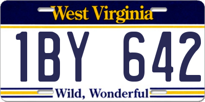 WV license plate 1BY642