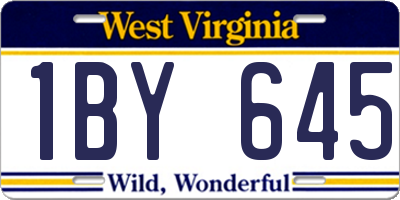 WV license plate 1BY645