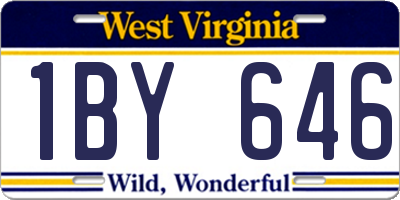 WV license plate 1BY646
