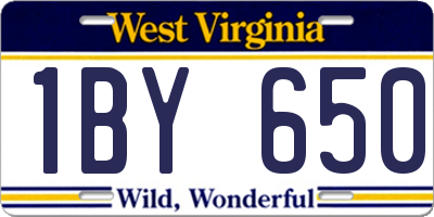 WV license plate 1BY650