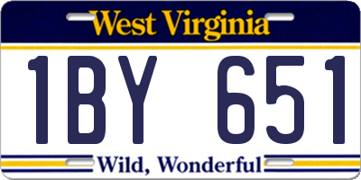 WV license plate 1BY651