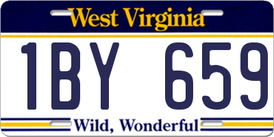 WV license plate 1BY659