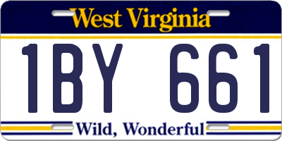 WV license plate 1BY661