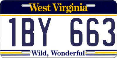 WV license plate 1BY663