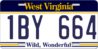 WV license plate 1BY664