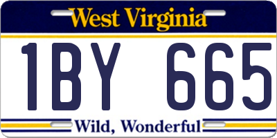 WV license plate 1BY665