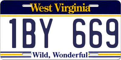 WV license plate 1BY669