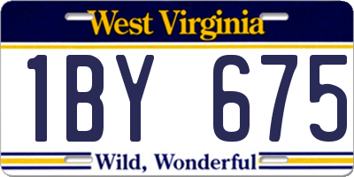 WV license plate 1BY675