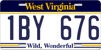 WV license plate 1BY676