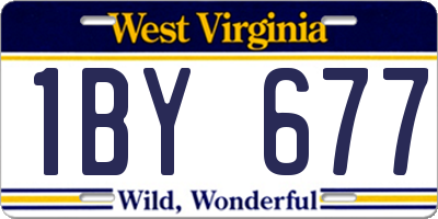 WV license plate 1BY677