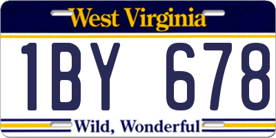 WV license plate 1BY678