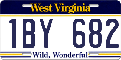 WV license plate 1BY682