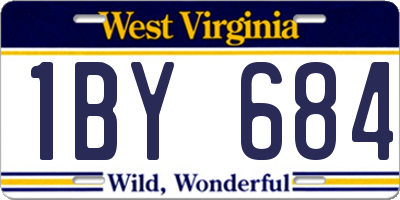 WV license plate 1BY684