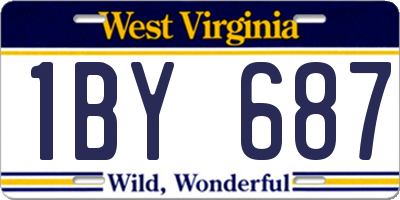 WV license plate 1BY687