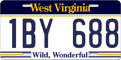 WV license plate 1BY688
