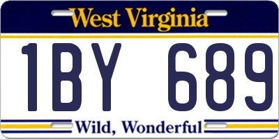 WV license plate 1BY689