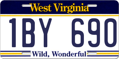 WV license plate 1BY690