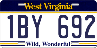 WV license plate 1BY692