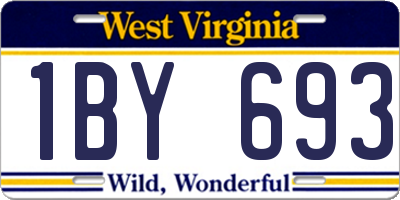 WV license plate 1BY693