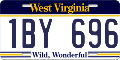 WV license plate 1BY696