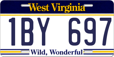 WV license plate 1BY697