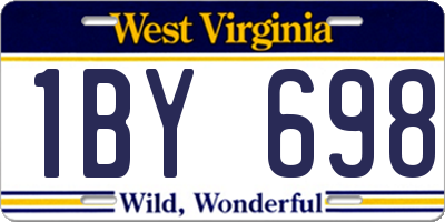 WV license plate 1BY698