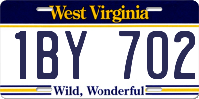 WV license plate 1BY702