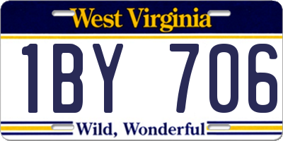 WV license plate 1BY706