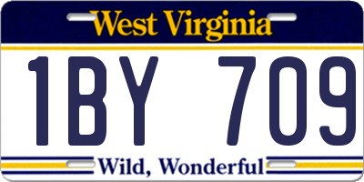 WV license plate 1BY709
