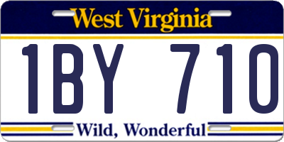 WV license plate 1BY710