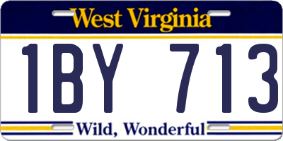 WV license plate 1BY713