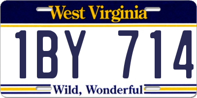 WV license plate 1BY714