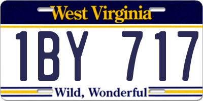 WV license plate 1BY717