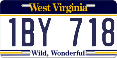 WV license plate 1BY718