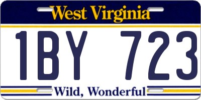 WV license plate 1BY723