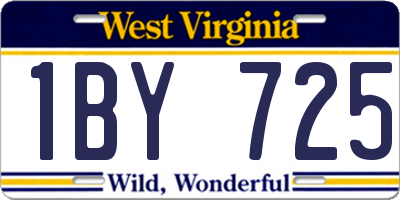 WV license plate 1BY725