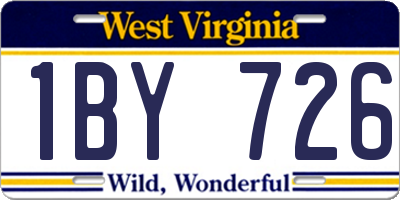 WV license plate 1BY726