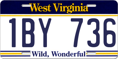 WV license plate 1BY736