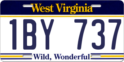 WV license plate 1BY737