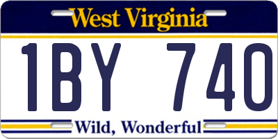 WV license plate 1BY740