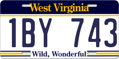 WV license plate 1BY743
