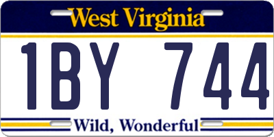 WV license plate 1BY744