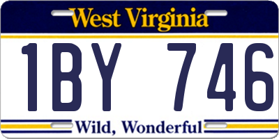 WV license plate 1BY746